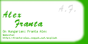 alex franta business card